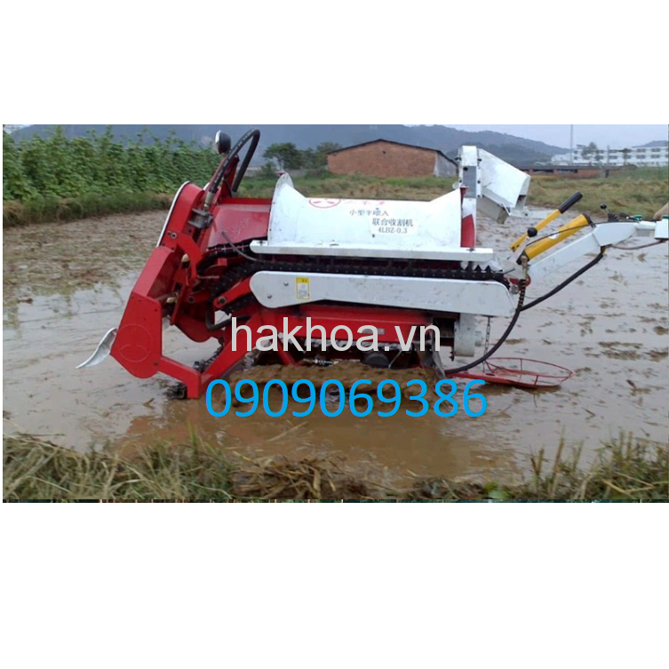 Máy gặt lúa liên hợp mini lấy rơm hai chức năng HKI-0.3
