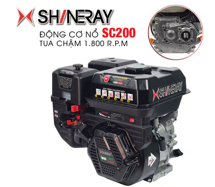 Động cơ xăng tua chậm Shineray SC200 công suất 6.5HP